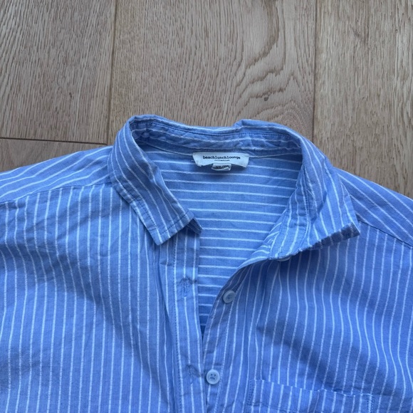 BEACH LUNCH LOUNGE  LONG SLEEVES STRIPED WHITE AND BLUE SHIRT  - XS - Picture 15 of 15
